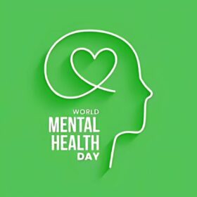 A serene landscape with a person meditating, symbolizing mental health awareness on Mental Health Day 2020.