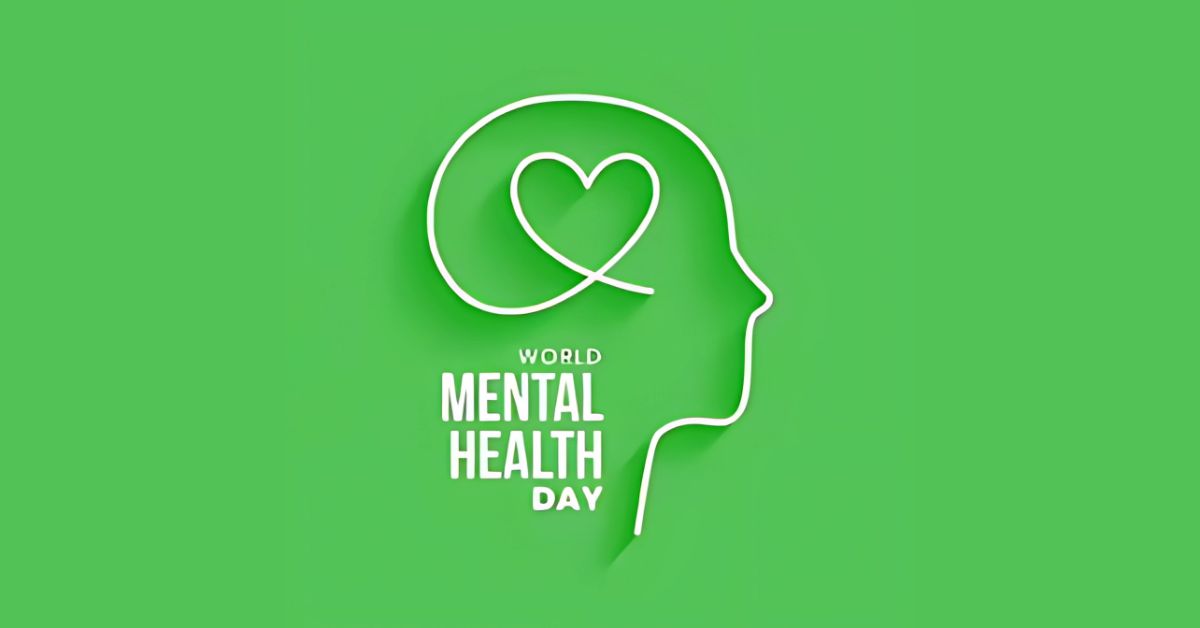 A serene landscape with a person meditating, symbolizing mental health awareness on Mental Health Day 2020.